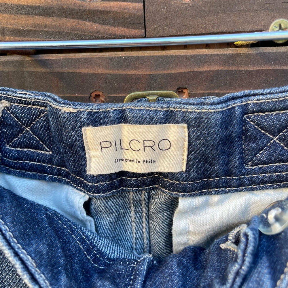 Pilcro Barrel Leg Denim Jeans - Dark Blue - Picture 5 of 7